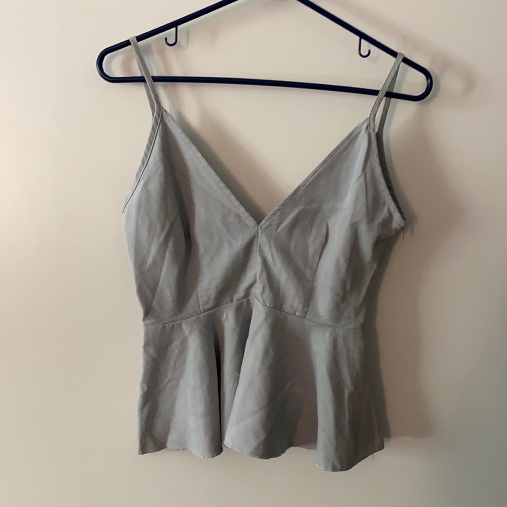 Blue/grey babydoll tank top